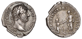 Hadrian, Denarius, 130-3, laureate head right, rev. restitvtori africae, Hadrian standing left, holding volumen,...
