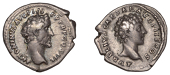 Antoninus Pius with Marcus Aurelius (as Cæsar), Denarius, 140, bare head of Pius right, rev. avrelivs caesar avg p...