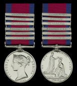 The Military General Service Medal awarded to Private George McGorgan, 27th Foot, whose regiment served in the...