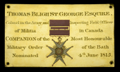 The Order of the Bath Chapel Stall Plate top Colonel T. B. St George, Inspecting Field Officer of Militia in Canada,...