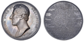 Governor of Plymouth, 1819, a silver medal by T. Webb [after P. Rouw] for Mudie, bare head left, rev. legend in...