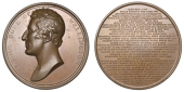 Governor of Plymouth, 1819, a copper medal, unsigned [by T. Webb for Mudie], bare head left, rev. legend in...