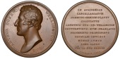 Chancellor of Oxford University, 1834, a copper medal by T. Webb for Thomason, bare head left, rev. legend in eleven...
