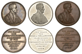 Chancellor of Oxford University, 1834, silver, copper, and white metal medals, unsigned, bust right, rev. legend in...
