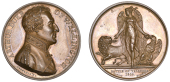 Battle of Talavera, 1809, a copper medal by Donnadio & Lafitte for Mudie, uniformed bust right, rev. Victory...