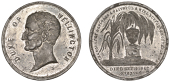 Death of the Duke of Wellington, 1852, a white metal medal, unsigned, bare head left, rev. funerary urn on pedestal,...