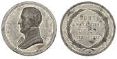 Death of the Duke of Wellington, 1852, a white metal medal, unsigned [bust by J.G. Hancock], bust left, rev. legend...