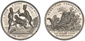 Parliamentary Reform, [c. 1830-32], a white metal medal, unsigned, Wellington kneeling between two standing figures,...