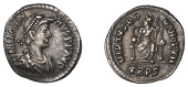 Magnus Maximus (383-88), Siliqua, Trier, dn mag max-imvs p f avg, pearl-diademed, draped and cuirassed bust right,...