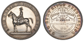 Army Rifle Association, The Queen Victoria’s Cup, a silver medal, unsigned, Wellington on horseback left, rev....