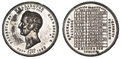 Calendar Medal, 1853, a white metal medal, unsigned, for E. Moses & Son, London, bare head left, rev. table showing...