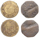 Green Bank [Wapping], Isaac Boules, Halfpenny, 2.32g/12h (N 8239; BW. 3279); John Packman, octagonal Halfpenny,...