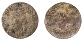 Hermitage Dock [Wapping], S.R.W. at the 3 castles, Farthing, 0.70g/11h (N 8246; D 1348A). Poor, but extremely rare;...