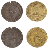 Irongate [St Katharine’s], I.M.C. the fovntin tavern, Farthing, 0.91g/6h (N 8257; D 1536A); I.M.H. at the cok,...