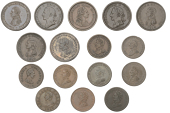 Tokens (16): DUBLIN, Edward Stephens, Pennies (3), 1813, 1814, 1816 (Eimer 221a, 223a, 225a); Edward Bewley, Penny,...