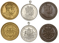 Coronation, 1902, Northampton, a gilt-bronze medal by W.J. Arnsby, 38mm (C & W 4454C.3 var.); an aluminium medal,...