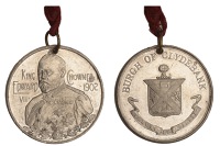 Coronation, 1902, Clydebank, a white metal medal, unsigned, uniformed bust three-quarters left, rev. arms of burgh,...