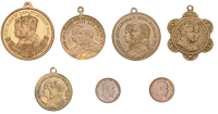 Coronation, 1902, Oldham, a brass medal, unsigned, 32mm (C & W 4355E.2); a brass medal, unsigned, 24mm (C & W...