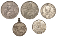 Coronation, 1902, a white metal medal, unsigned, 39mm (C & W 4396A.1); white metal and silvered-bronze medals,...