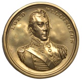 Lord Wellington, [c. 1813], a gilt-brass box, uniformed bust facing on lid, pattern on side, 67 x 28mm (cf. Eimer...