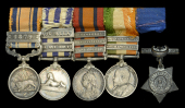 An unattributed group of five miniature dress medals

South Africa 1877-79, 1 clasp, 1879; Egypt and Sudan...