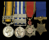 An unattributed group of four miniature dress medals

South Africa 1877-79, 1 clasp, 1879; Egypt and Sudan...