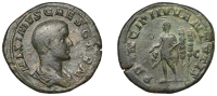 Roman Imperial Coinage, Maximus, Sestertius, 236-8, draped bust right, rev. Maximus in military attire standing...