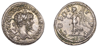 Roman Imperial Coinage, Septimius Severus, Denarius, 197-200, laureate head right, rev. Victory advancing left,...
