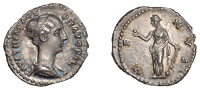 Roman Imperial Coinage, Faustina Junior, Denarius, struck under Antoninus Pius, 148-52, tall draped bust right, rev....