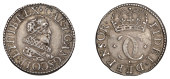 Charles I (1625-1649), Patterns, Pattern Halfgroat, by N. Briot, car d g ang sco fr et hib rex, bare-headed bust...