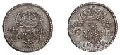 Charles I (1625-1649), Patterns, Pattern Halfgroat, 1640, by N. Briot, rose dividing crowned c r, large crown above,...