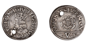 Charles I (1625-1649), Patterns, Pattern Five Farthings, by N. Briot, car d g mag brit f et h r, crowned bust left,...