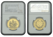 Highland and Agricultural Society of Scotland, a gold award medal, unsigned, seated female placing wreaths on heads...