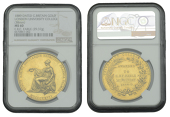 University College London, a gold prize medal, unsigned, Minerva seated left, holding scroll and wreath, rev....