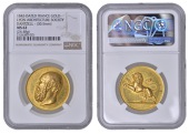 FRANCE, Société Academique d’Architecture de Lyon, a gold medal by J. Dantzell, dated 1842 [struck after 1880],...
