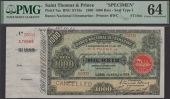 Banco Nacional Ultramarino, St Thomas & Prince, printers archival specimen 1000 Reis, 1 March 1909, serial number...