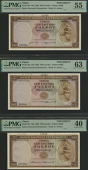Banco Nacional Ultramarino, Timor, printers archival specimen 100 Escudos (3), 25 April 1963, serial number ranges...