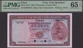 Banco Nacional Ultramarino, Timor, colour trial 50 Escudos, 24 October 1967, serial number 000000, Jose Manuel...