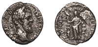 Roman Imperial Coinage, Didius Julianus, Denarius, 193, laureate head right, rev. Concordia standing left, holding...