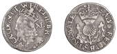 Charles I (1625-1649), Third coinage, Falconer’s First issue, Forty Pence, no mm., signed f above crown on rev.,...