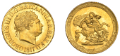 George III (1760-1820), New Coinage, Sovereign, 1817

georgius III d : g : britanniar : rex : f : d : 

laureate...
