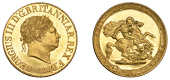 George III (1760-1820), New Coinage, Sovereign, 1820 [short date with closed 2]

georgius III d : g : britanniar :...