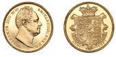 William IV (1830-1837), Sovereign, 1831

gulielmus IIII D : G :  britanniar : rex f : d :

first bare head right...