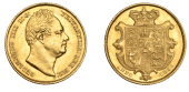 William IV (1830-1837), Sovereign, 1832

gulielmus IIII D : G :  britanniar : rex f : d :

first bare head right...