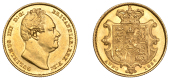 William IV (1830-1837), Sovereign, 1835

gulielmus IIII D : G :  britanniar : rex f : d :

bare head...