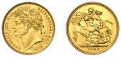 George IV (1820-1830), Sovereign, 1822 [first digit without upper serif]

georgius IIII d : g : britanniar : rex :...