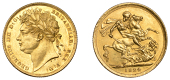 George IV (1820-1830), Sovereign, 1824 [first digit with small upper serif]

georgius IIII d : g : britanniar :...