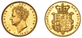 George IV (1820-1830), Sovereign, 1830

georgius IV dei  gratia 

bare head left, date below

britanniarum rex...