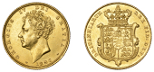 George IV (1820-1830), Sovereign, 1826

georgius IV dei  gratia 

bare head left, date below

britanniarum rex...
