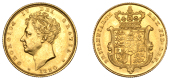 George IV (1820-1830), Sovereign, 1830

georgius IV dei  gratia 

bare head left, date below

britanniarum rex...
